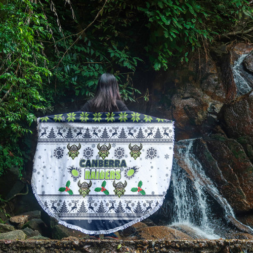 Canberra Raiders Christmas Beach Blanket - Canberra Raiders Special Ugly Christmas Beach Blanket Canberra Raiders Christmas Beach Blanket - Canberra Raiders Special Ugly Christmas Beach Blanket