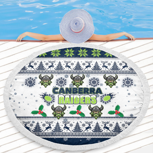 Canberra Raiders Christmas Beach Blanket - Canberra Raiders Special Ugly Christmas Beach Blanket Canberra Raiders Christmas Beach Blanket - Canberra Raiders Special Ugly Christmas Beach Blanket