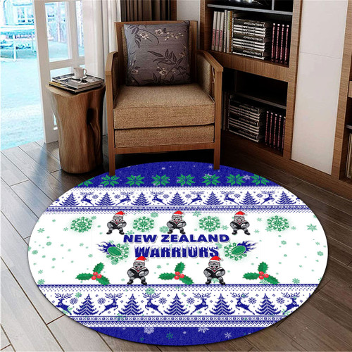 New Zealand Warriors Christmas Round Rug - New Zealand Warriors Special Ugly Christmas Round Rug New Zealand Warriors Christmas Round Rug - New Zealand Warriors Special Ugly Christmas Round Rug