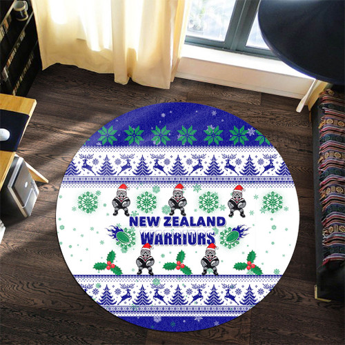 New Zealand Warriors Christmas Round Rug - New Zealand Warriors Special Ugly Christmas Round Rug New Zealand Warriors Christmas Round Rug - New Zealand Warriors Special Ugly Christmas Round Rug