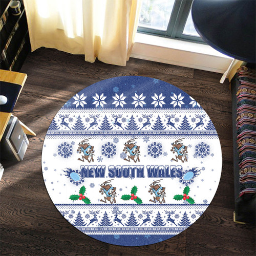 New South Wales Christmas Round Rug - New South Wales Special Ugly Christmas Round Rug New South Wales Christmas Round Rug - New South Wales Special Ugly Christmas Round Rug