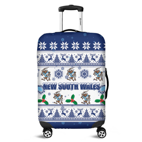 New South Wales Christmas Luggage Cover - New South Wales Special Ugly Christmas Luggage Cover New South Wales Christmas Luggage Cover - New South Wales Special Ugly Christmas Luggage Cover