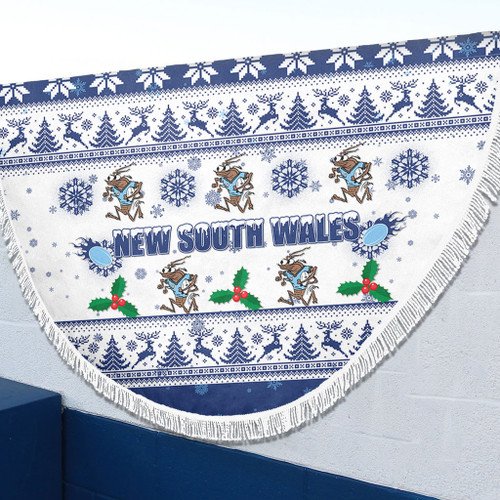 New South Wales Christmas Beach Blanket - New South Wales Special Ugly Christmas Beach Blanket