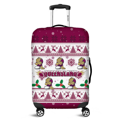 Queensland Christmas Luggage Cover - Queensland Special Ugly Christmas Luggage Cover Queensland Christmas Luggage Cover - Queensland Special Ugly Christmas Luggage Cover