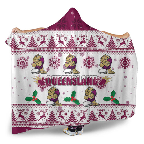 Queensland Christmas Hooded Blanket - Queensland Special Ugly Christmas Hooded Blanket Queensland Christmas Hooded Blanket - Queensland Special Ugly Christmas Hooded Blanket