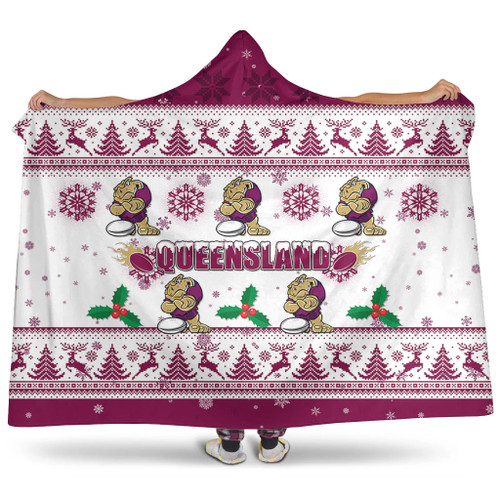 Queensland Christmas Hooded Blanket - Queensland Special Ugly Christmas Hooded Blanket Queensland Christmas Hooded Blanket - Queensland Special Ugly Christmas Hooded Blanket