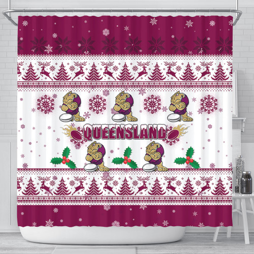 Queensland Christmas Shower Curtain - Queensland Special Ugly Christmas Shower Curtain Queensland Christmas Shower Curtain - Queensland Special Ugly Christmas Shower Curtain