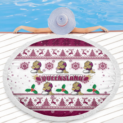 Queensland Christmas Beach Blanket - Queensland Special Ugly Christmas Beach Blanket Queensland Christmas Beach Blanket - Queensland Special Ugly Christmas Beach Blanket