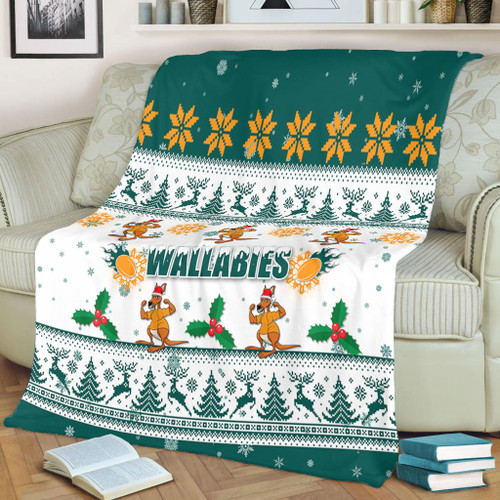 Australia Christmas Blanket - Wallabies Special Ugly Christmas Blanket Australia Christmas Blanket - Wallabies Special Ugly Christmas Blanket