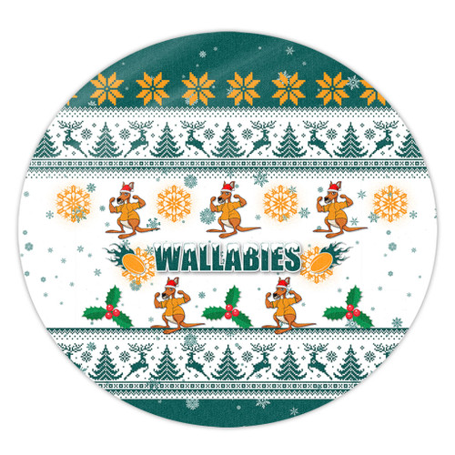 Australia Christmas Round Rug - Wallabies Special Ugly Christmas Round Rug Australia Christmas Round Rug - Wallabies Special Ugly Christmas Round Rug