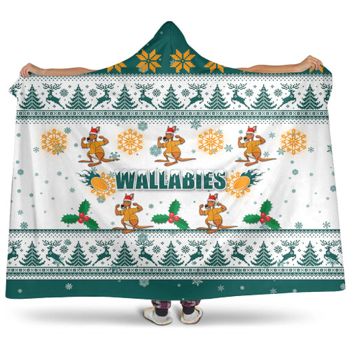 Australia Christmas Hooded Blanket - Wallabies Special Ugly Christmas Hooded Blanket Australia Christmas Hooded Blanket - Wallabies Special Ugly Christmas Hooded Blanket