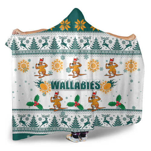 Australia Christmas Hooded Blanket - Wallabies Special Ugly Christmas Hooded Blanket Australia Christmas Hooded Blanket - Wallabies Special Ugly Christmas Hooded Blanket