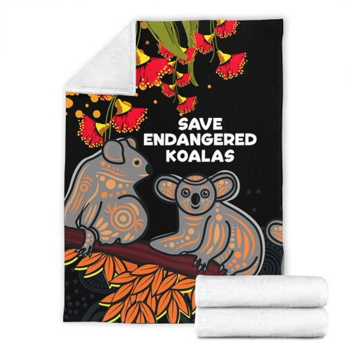 Australia Koala Blanket - Aboriginal Save Endangered Koalas Red Bottle Brush Flower Blanket Australia Koala Blanket - Aboriginal Save Endangered Koalas Red Bottle Brush Flower Blanket