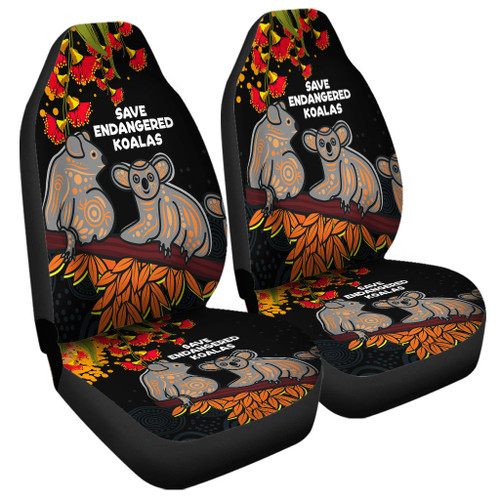 Australia Koala Car Seat Covers - Aboriginal Save Endangered Koalas Red Bottle Brush Flower Car Seat Covers Australia Koala Car Seat Covers - Aboriginal Save Endangered Koalas Red Bottle Brush Flower Car Seat Covers