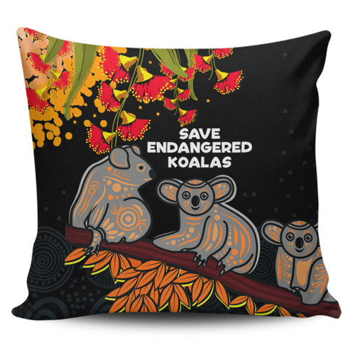 Australia Koala Pillow Covers - Aboriginal Save Endangered Koalas Red Bottle Brush Flower Pillow Covers Australia Koala Pillow Covers - Aboriginal Save Endangered Koalas Red Bottle Brush Flower Pillow Covers