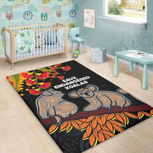 Australia Koala Area Rug - Aboriginal Save Endangered Koalas Red Bottle Brush Flower Area Rug Australia Koala Area Rug - Aboriginal Save Endangered Koalas Red Bottle Brush Flower Area Rug