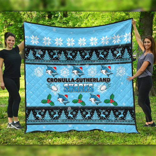 Cronulla-Sutherland Sharks Christmas Quilt - Cronulla-Sutherland Sharks Special Ugly Christmas Quilt Cronulla-Sutherland Sharks Christmas Quilt - Cronulla-Sutherland Sharks Special Ugly Christmas Quilt