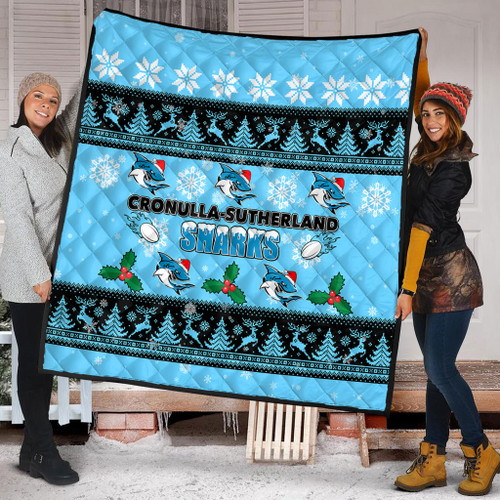 Cronulla-Sutherland Sharks Christmas Quilt - Cronulla-Sutherland Sharks Special Ugly Christmas Quilt Cronulla-Sutherland Sharks Christmas Quilt - Cronulla-Sutherland Sharks Special Ugly Christmas Quilt