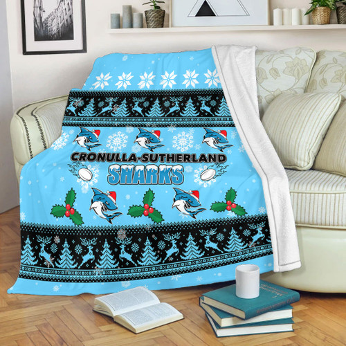 Cronulla-Sutherland Sharks Christmas Blanket - Cronulla-Sutherland Sharks Special Ugly Christmas Blanket Cronulla-Sutherland Sharks Christmas Blanket - Cronulla-Sutherland Sharks Special Ugly Christmas Blanket