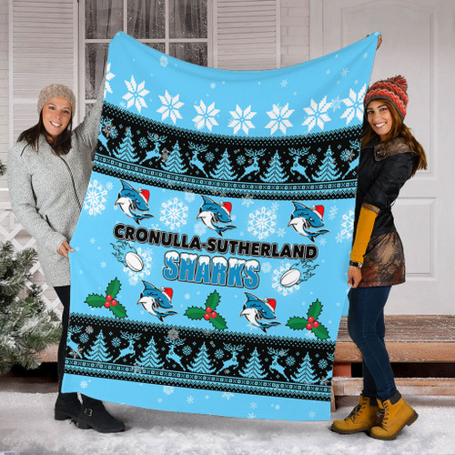 Cronulla-Sutherland Sharks Christmas Blanket - Cronulla-Sutherland Sharks Special Ugly Christmas Blanket Cronulla-Sutherland Sharks Christmas Blanket - Cronulla-Sutherland Sharks Special Ugly Christmas Blanket