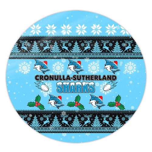 Cronulla-Sutherland Sharks Christmas Round Rug - Cronulla-Sutherland Sharks Special Ugly Christmas Round Rug Cronulla-Sutherland Sharks Christmas Round Rug - Cronulla-Sutherland Sharks Special Ugly Christmas Round Rug