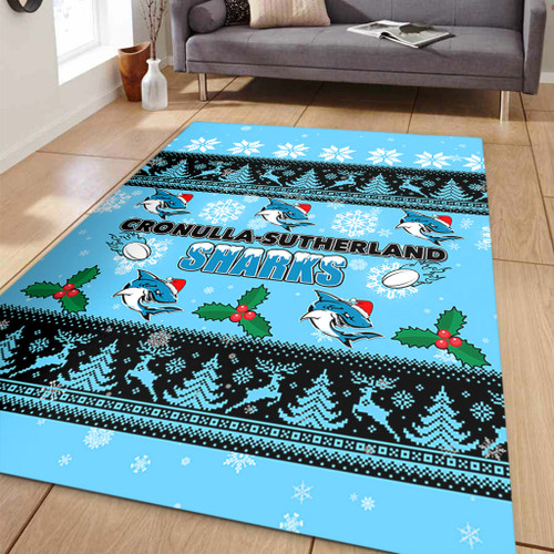 Cronulla-Sutherland Sharks Christmas Area Rug - Cronulla-Sutherland Sharks Special Ugly Christmas Area Rug Cronulla-Sutherland Sharks Christmas Area Rug - Cronulla-Sutherland Sharks Special Ugly Christmas Area Rug