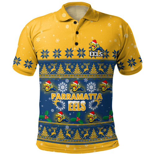 Parramatta Eels Christmas Custom Polo Shirt - Special Ugly Christmas Polo Shirt