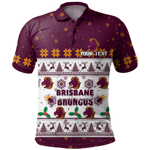 Brisbane Broncos Christmas Custom Polo Shirt - Special Ugly Christmas Polo Shirt Brisbane Broncos Christmas Custom Polo Shirt - Special Ugly Christmas Polo Shirt