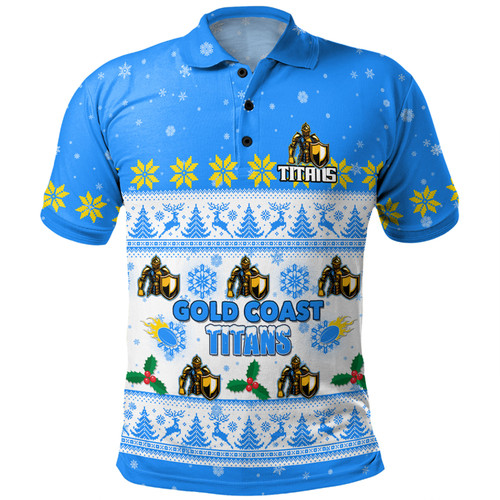 Gold Coast Titans Christmas Custom Polo Shirt - Special Ugly Christmas Polo Shirt