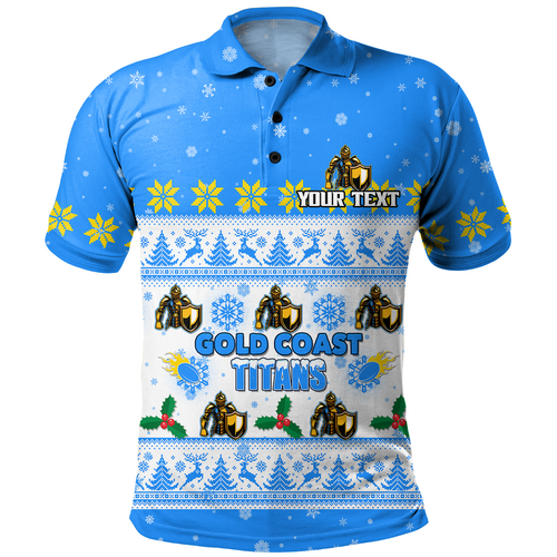 Gold Coast Titans Christmas Custom Polo Shirt - Special Ugly Christmas Polo Shirt