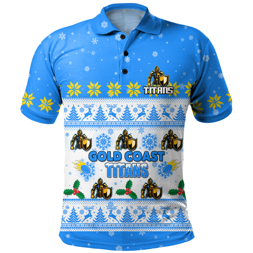 Gold Coast Titans Christmas Custom Polo Shirt - Special Ugly Christmas Polo Shirt