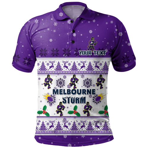 Melbourne Storm Christmas Custom Polo Shirt - Special Ugly Christmas Polo Shirt