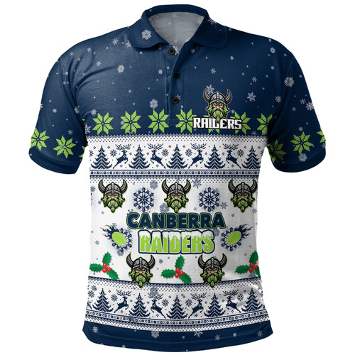 Canberra Raiders Christmas Custom Polo Shirt - Special Ugly Christmas Polo Shirt