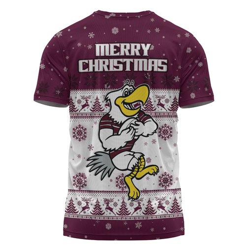 Manly Warringah Sea Eagles Christmas Custom T-shirt - Special Ugly Christmas T-shirt