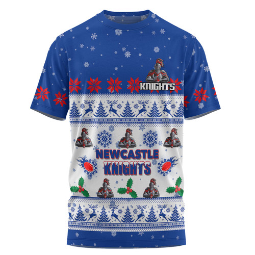 Newcastle Knights Christmas Custom T-shirt - Special Ugly Christmas T-shirt