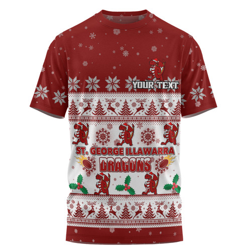 St. George Illawarra Dragons Christmas Custom T-shirt - Special Ugly Christmas T-shirt St. George Illawarra Dragons Christmas Custom T-shirt - Special Ugly Christmas T-shirt