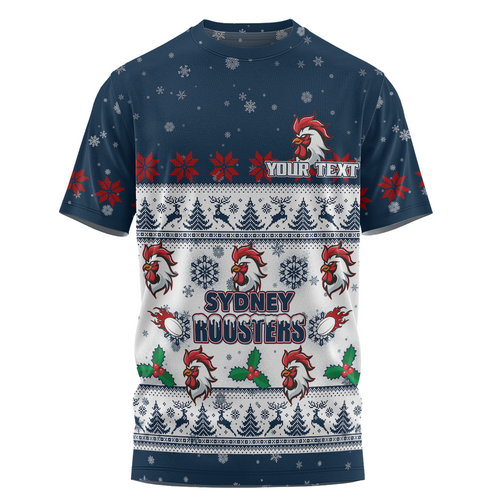 Sydney Roosters Christmas Custom T-Shirt - Special Ugly Christmas T-Shirt