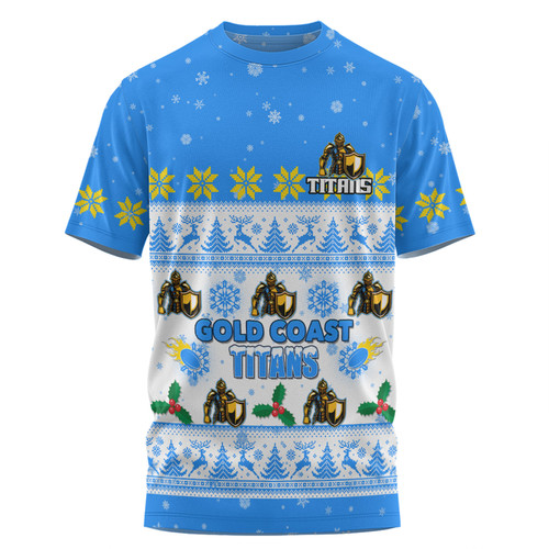Gold Coast Titans Christmas Custom T-shirt - Special Ugly Christmas T-shirt