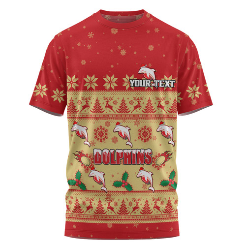 Redcliffe Dolphins Christmas Custom T-shirt - Special Ugly Christmas T-shirt Redcliffe Dolphins Christmas Custom T-shirt - Special Ugly Christmas T-shirt
