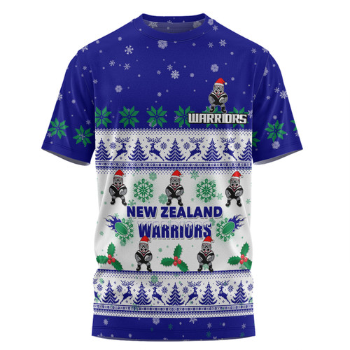 New Zealand Warriors Christmas Custom T-shirt - Special Ugly Christmas T-shirt