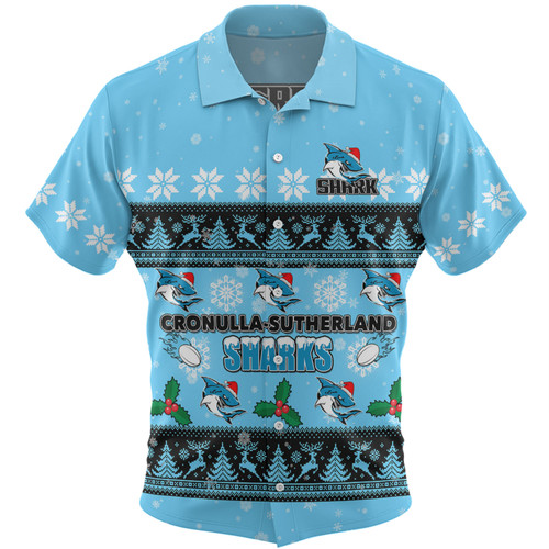 Cronulla-Sutherland Sharks Christmas Custom Hawaiian Shirt - Special Ugly Christmas Hawaiian Shirt Cronulla-Sutherland Sharks Christmas Custom Hawaiian Shirt - Special Ugly Christmas Hawaiian Shirt