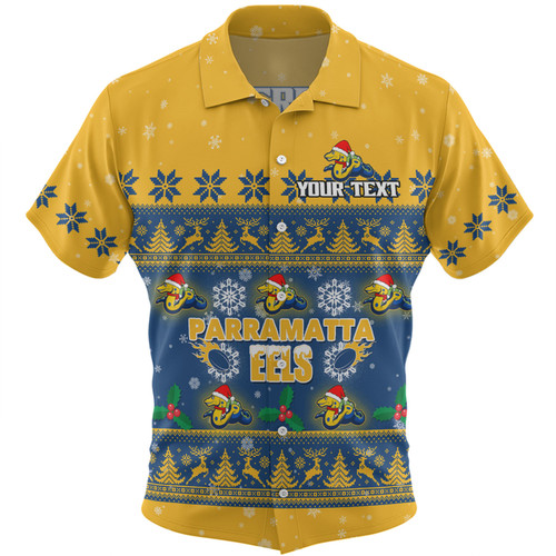 Parramatta Eels Christmas Custom Hawaiian Shirt - Special Ugly Christmas Hawaiian Shirt Parramatta Eels Christmas Custom Hawaiian Shirt - Special Ugly Christmas Hawaiian Shirt