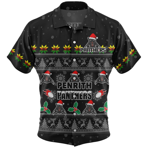 Penrith Panthers Christmas Custom Hawaiian Shirt - Special Ugly Christmas Hawaiian Shirt Penrith Panthers Christmas Custom Hawaiian Shirt - Special Ugly Christmas Hawaiian Shirt