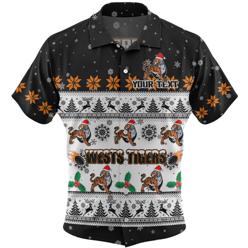 Wests Tigers Christmas Custom Hawaiian Shirt - Special Ugly Christmas Hawaiian Shirt Wests Tigers Christmas Custom Hawaiian Shirt - Special Ugly Christmas Hawaiian Shirt