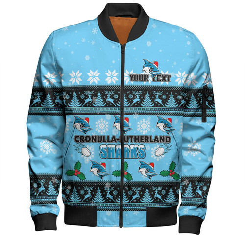 Cronulla-Sutherland Sharks Christmas Custom Bomber Jacket - Special Ugly Christmas Bomber Jacket Cronulla-Sutherland Sharks Christmas Custom Bomber Jacket - Special Ugly Christmas Bomber Jacket