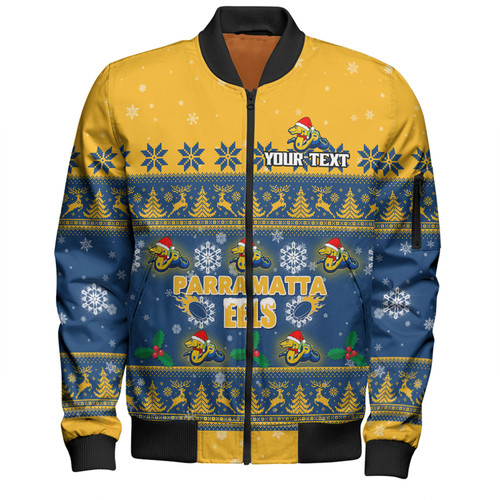 Parramatta Eels Christmas Custom Bomber Jacket - Special Ugly Christmas Bomber Jacket