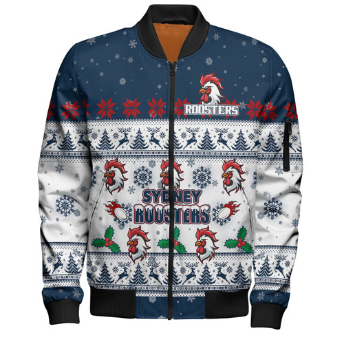 Sydney Roosters Christmas Custom Bomber Jacket - Special Ugly Christmas Bomber Jacket