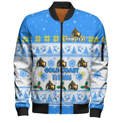 Gold Coast Titans Christmas Custom Bomber Jacket - Special Ugly Christmas Bomber Jacket Gold Coast Titans Christmas Custom Bomber Jacket - Special Ugly Christmas Bomber Jacket
