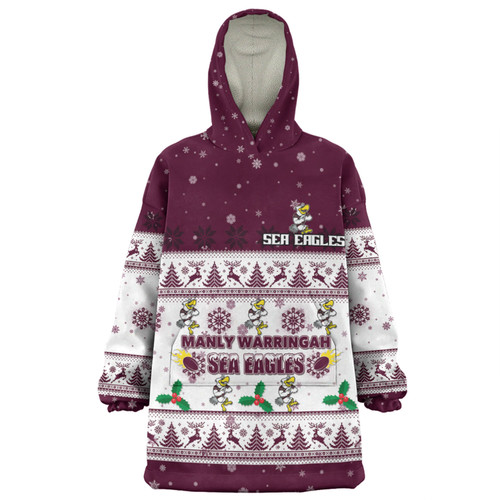 Manly Warringah Sea Eagles Christmas Custom Snug Hoodie - Special Ugly Christmas Snug Hoodie