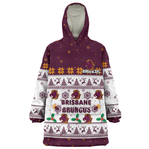 Brisbane Broncos Christmas Custom Snug Hoodie - Special Ugly Christmas Snug Hoodie